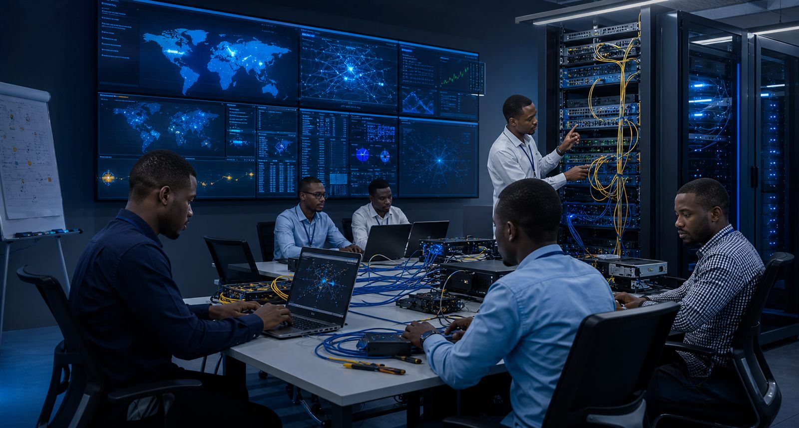 Hotel technology operations with network and guest service systems