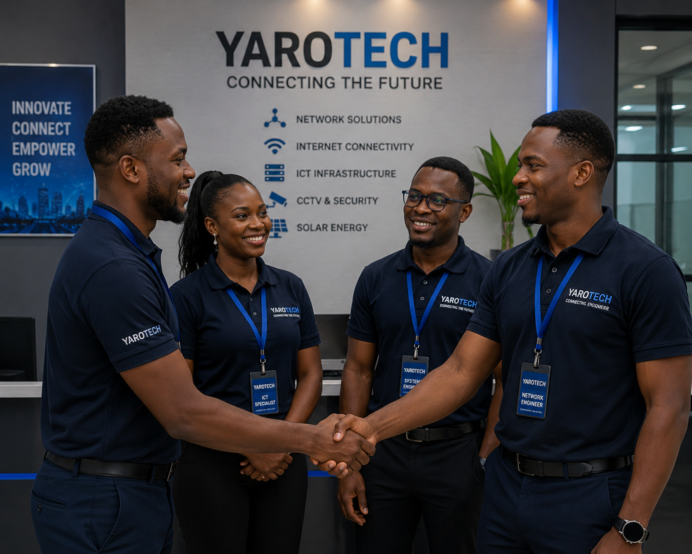 Office team using reliable business connectivity