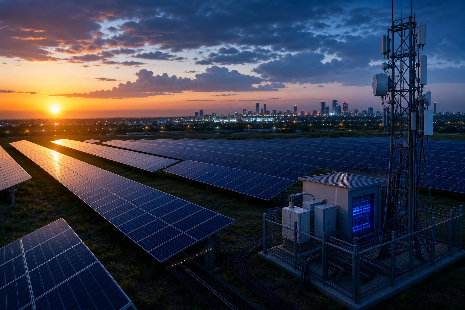 Solar power and smart energy infrastructure for enterprise technology sites